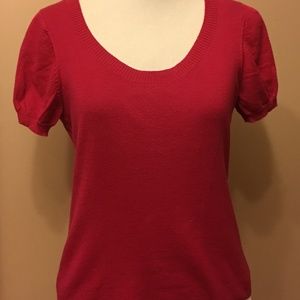 Ann Taylor Loft Deep Pink Stretch Blouse
